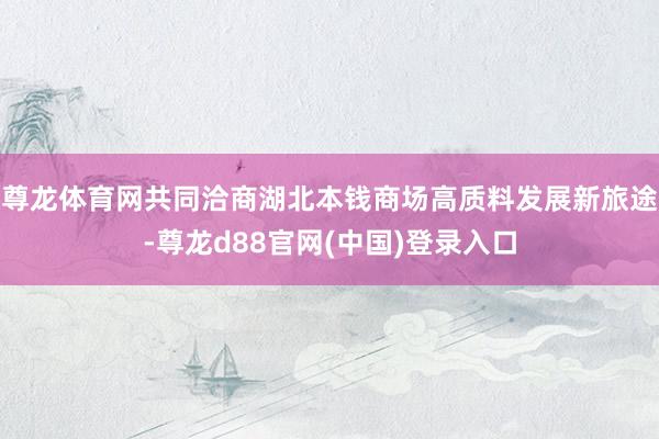 尊龙体育网共同洽商湖北本钱商场高质料发展新旅途-尊龙d88官网(中国)登录入口
