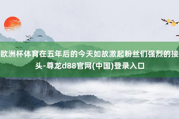 欧洲杯体育在五年后的今天如故激起粉丝们强烈的接头-尊龙d88官网(中国)登录入口