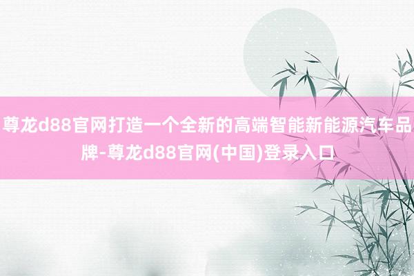 尊龙d88官网打造一个全新的高端智能新能源汽车品牌-尊龙d88官网(中国)登录入口