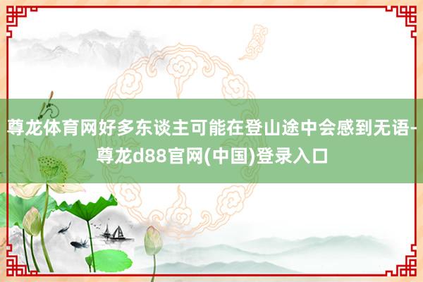 尊龙体育网好多东谈主可能在登山途中会感到无语-尊龙d88官网(中国)登录入口