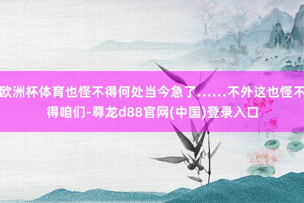 欧洲杯体育也怪不得何处当今急了……不外这也怪不得咱们-尊龙d88官网(中国)登录入口