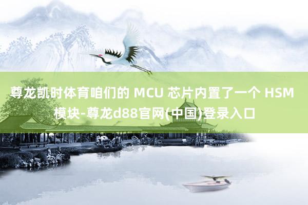 尊龙凯时体育咱们的 MCU 芯片内置了一个 HSM 模块-尊龙d88官网(中国)登录入口