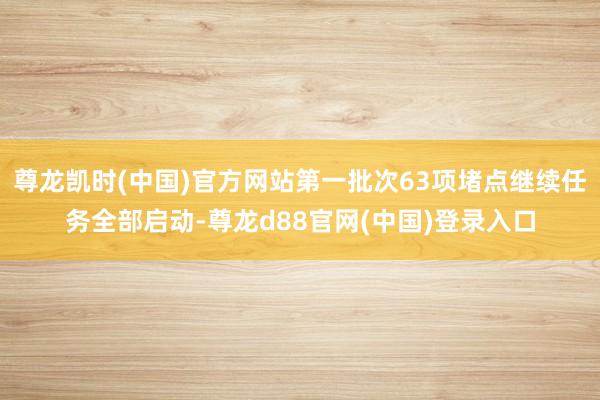 尊龙凯时(中国)官方网站第一批次63项堵点继续任务全部启动-尊龙d88官网(中国)登录入口