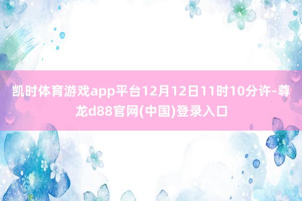 凯时体育游戏app平台12月12日11时10分许-尊龙d88官网(中国)登录入口