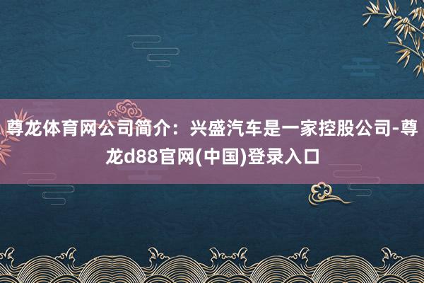 尊龙体育网公司简介：兴盛汽车是一家控股公司-尊龙d88官网(中国)登录入口