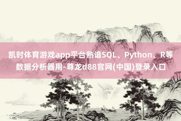凯时体育游戏app平台熟谙SQL、Python、R等数据分析器用-尊龙d88官网(中国)登录入口