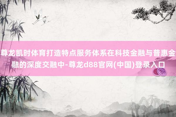 尊龙凯时体育打造特点服务体系在科技金融与普惠金融的深度交融中-尊龙d88官网(中国)登录入口